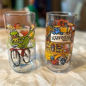 Vintage Set of 2 Muppets Glasses